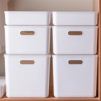plastic white multifunctional storage box with lid clothes sundries cosmetics desktop pp storage socks underwear storage basket
