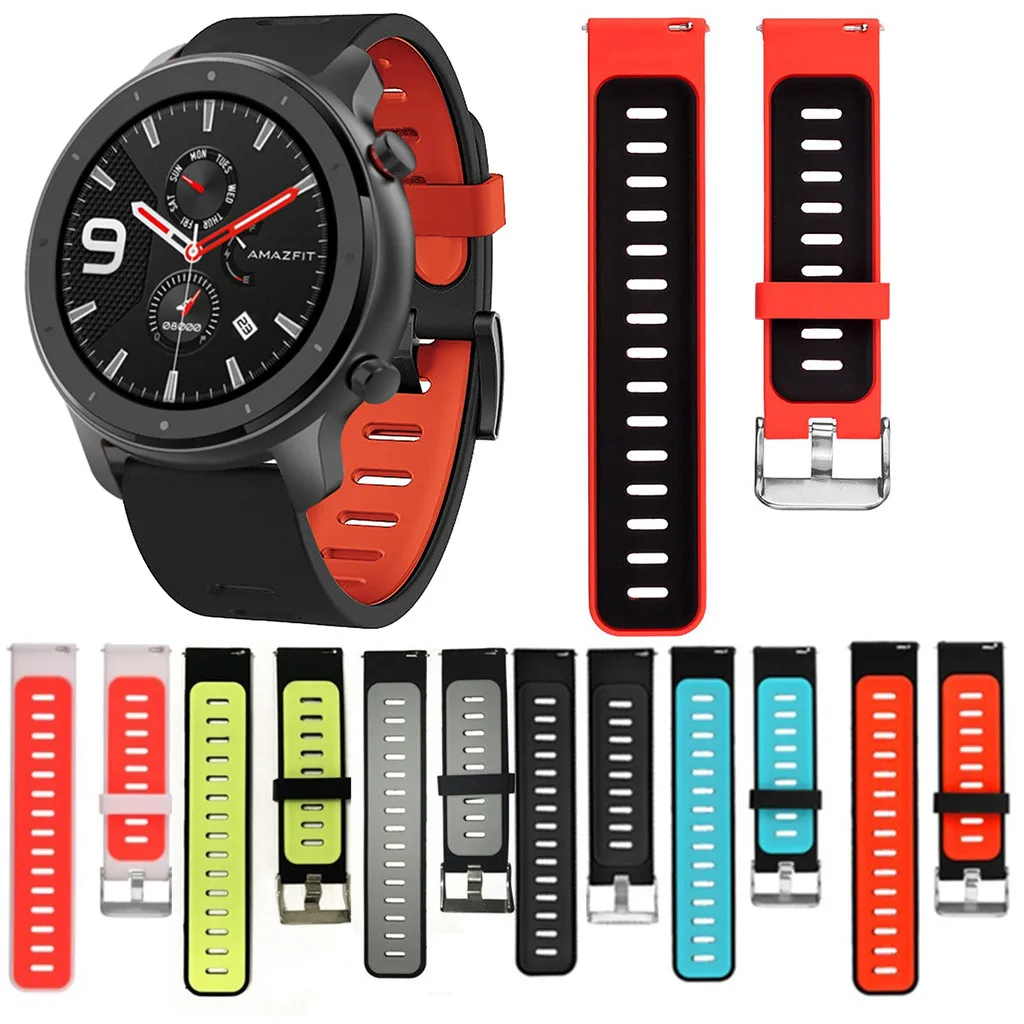 Спортивный Цветной силиконовый ремешок для Huami AMAZFIT GTR 47 мм смарт часов сменный