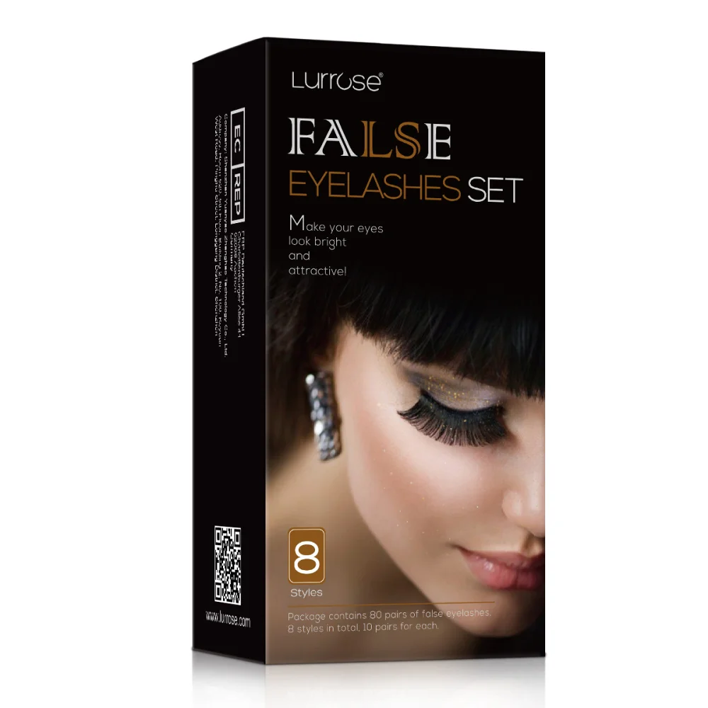 

Lurrose 80 Pairs False Eyelashes Set Natural Professional Fake Eyelashes Pack (8 Styles)