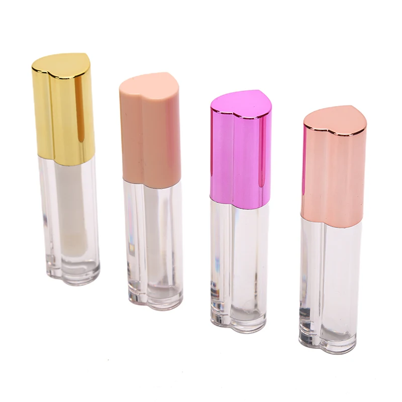 

5pcs 4ml Clear Empty Lip Balm Tube Container Organize Lipstick Refillable Bottles Lip Gloss Tubes makeup tool heart shape