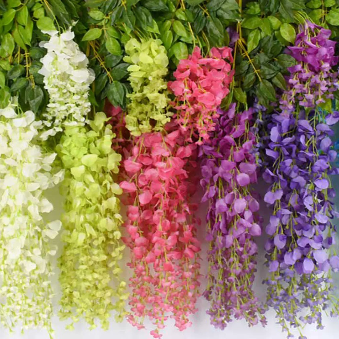 Искусственные цветы для дома и сада товары 110 см Висячие растения шелк Глициния