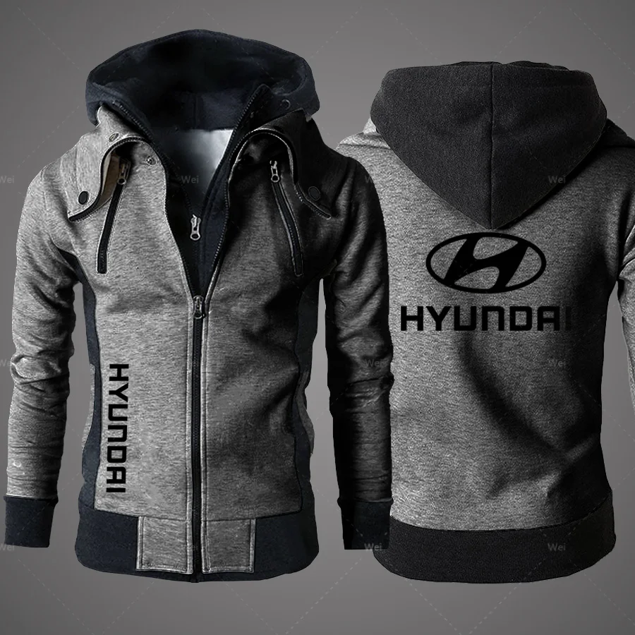 

2021 New Hyundai Men's Clothing Outdoor Sweatshirts Casual Male Jackets Fleece Warm Hoodies Quality SportWear Harajuku Outwear