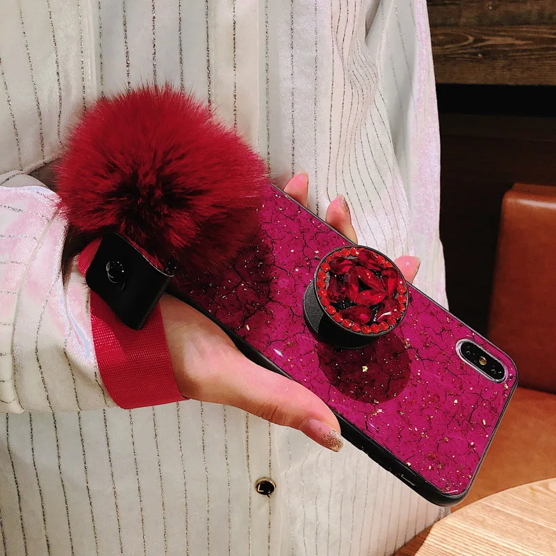 Роскошный блестящий чехол для iPhone 7 XR силиконовый держатель XS Max 6s 8 Caes 6 Plus чехол|case