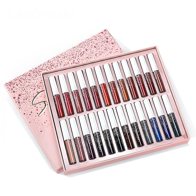 

24-color Matte Lip Glaze Set Halloween Non-stick Cup Lip Makeup Waterproof Long-lasting Lipstick Lip Gloss Set Christmas Gift