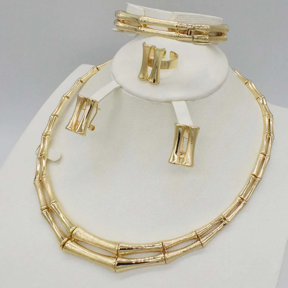 Модный комплект ювелирных украшений из бамбуковых африканских бусин изысканная