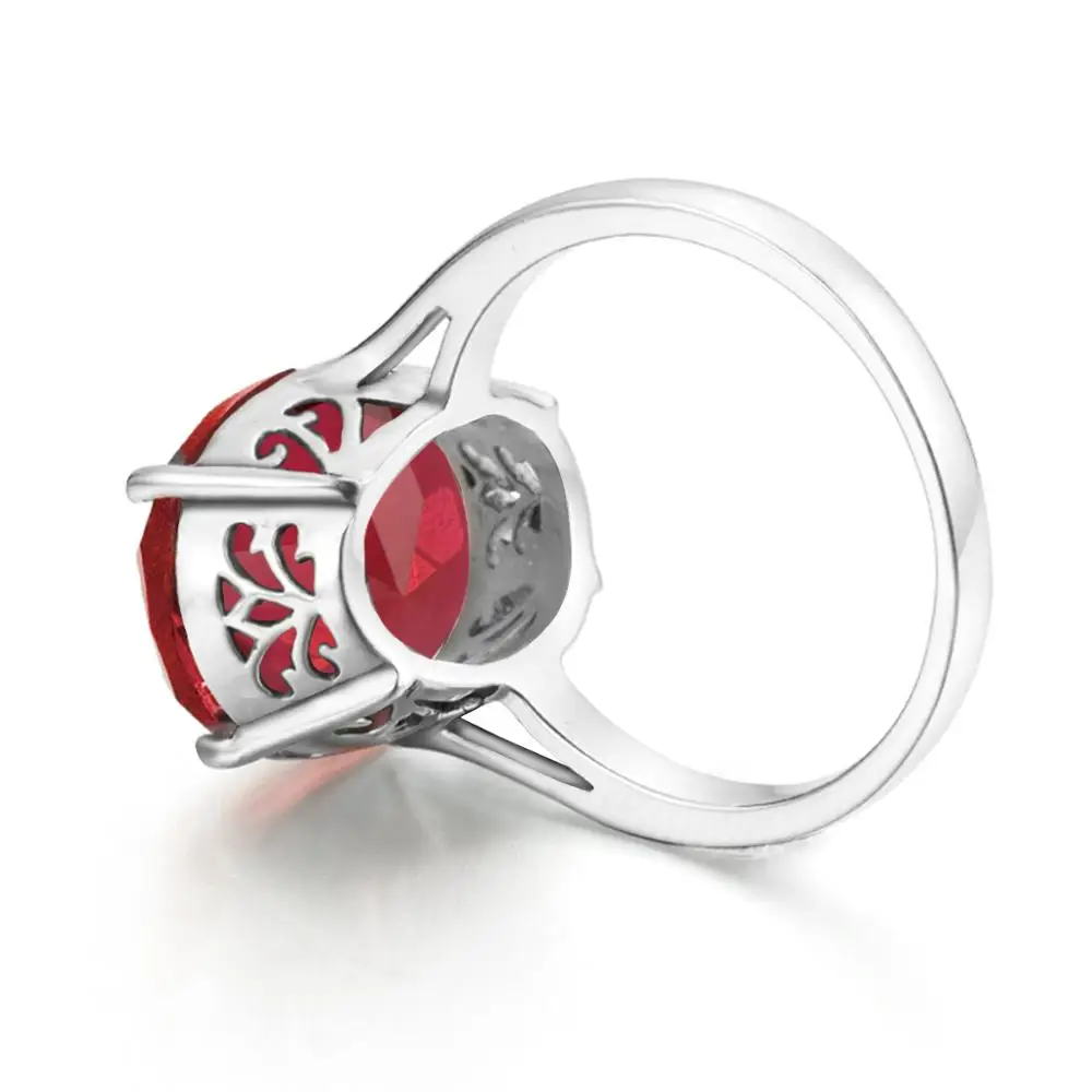 Женское Винтажное кольцо из серебра 100% пробы с натуральным красным