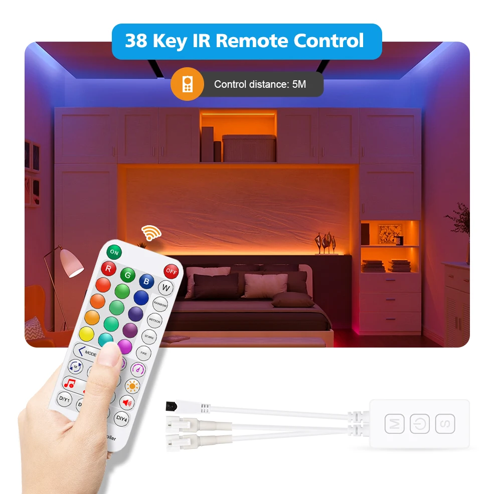 WS2811 IC Светодиодная лента RGB Dream полноцветная 30 светодиодов/м 12 В постоянного тока