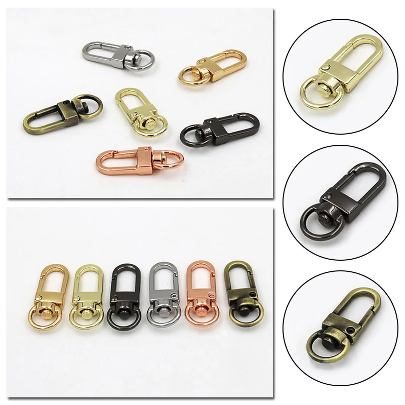 10 Pcs/Lot Metal Spring Buckle Carabiner Car Keychain Waist Belt Clip Key Rings Holder Bag Pendant | Chains