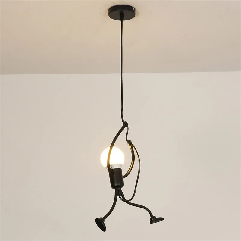 Lámpara de araña nórdica de hierro forjado, candelabro colgante de altura ajustable con cabeza única, Sin bombilla