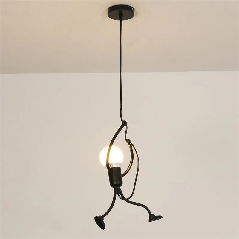 

Nordic Wrought Iron Creative Villain Chandelier Luminaire single head Adjustable Height Charming Hanging Chandelier no bulb