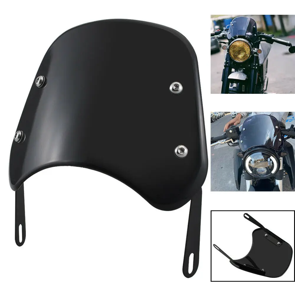 

High quality ABS Motorcycle Windshield Vehicle Windproof Glass Motorcycle windshield 5-7 inch universal headlight windshield