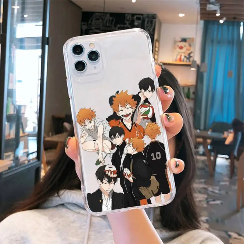 

Haikyuu Hinata attacks Anime Phone Case Transparent for iPhone 6 7 8 11 12 s mini pro X XS XR MAX Plus se cover funda shell