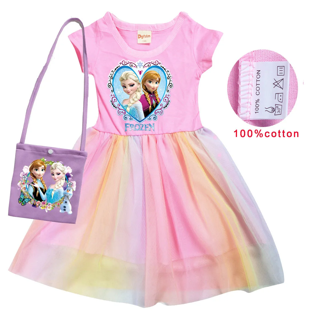 Детское платье с принтом Холодное сердце и сумка | Детская одежда обувь