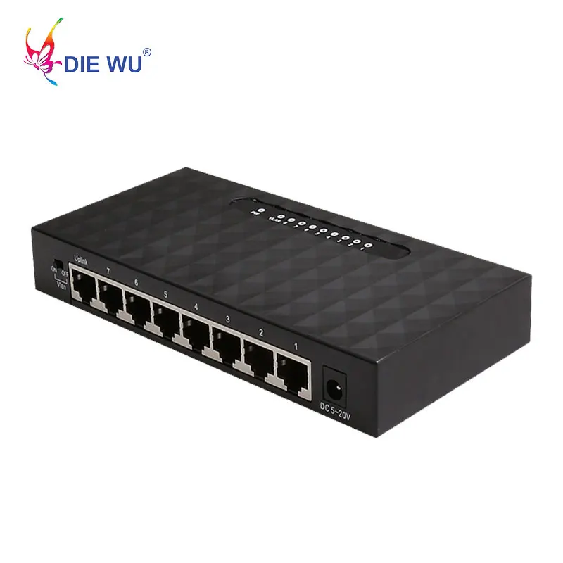 Коммутатор настольный с 8 портами Gigabit RJ45 1000 Мбит/с|Сетевые коммутаторы| |