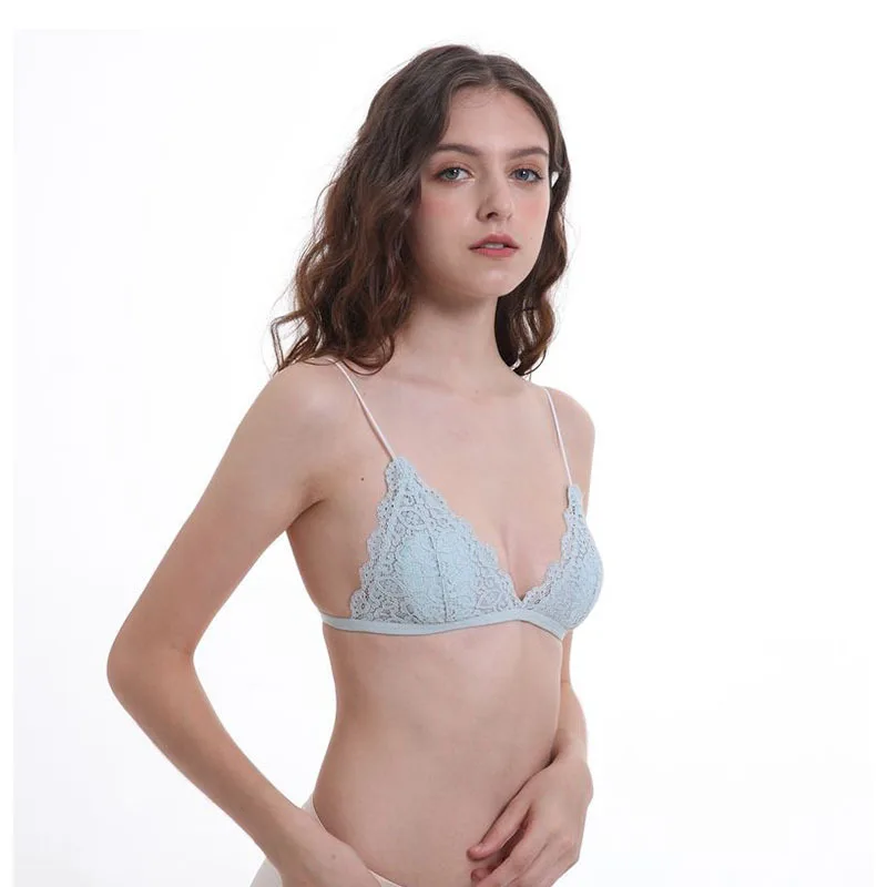 

Wholesale New Sexy bras for women Lace Rimless Bra Thin Anti-Bump Underwear lace Bralette girls lingerie GS051