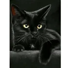 Алмазная живопись с изображением черной кошки, полноразмерная, квадратная, круглая Алмазная вышивка, мозаика, искусство, алмазная вышивка своими руками, милая мозаика для домашних животных, алмазная живопись