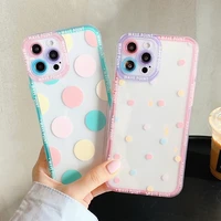 ins spots heart clear soft phone case for iphone 13 12 11 pro max xs xr x 8 7 plus shockproof camera protection cover bumper