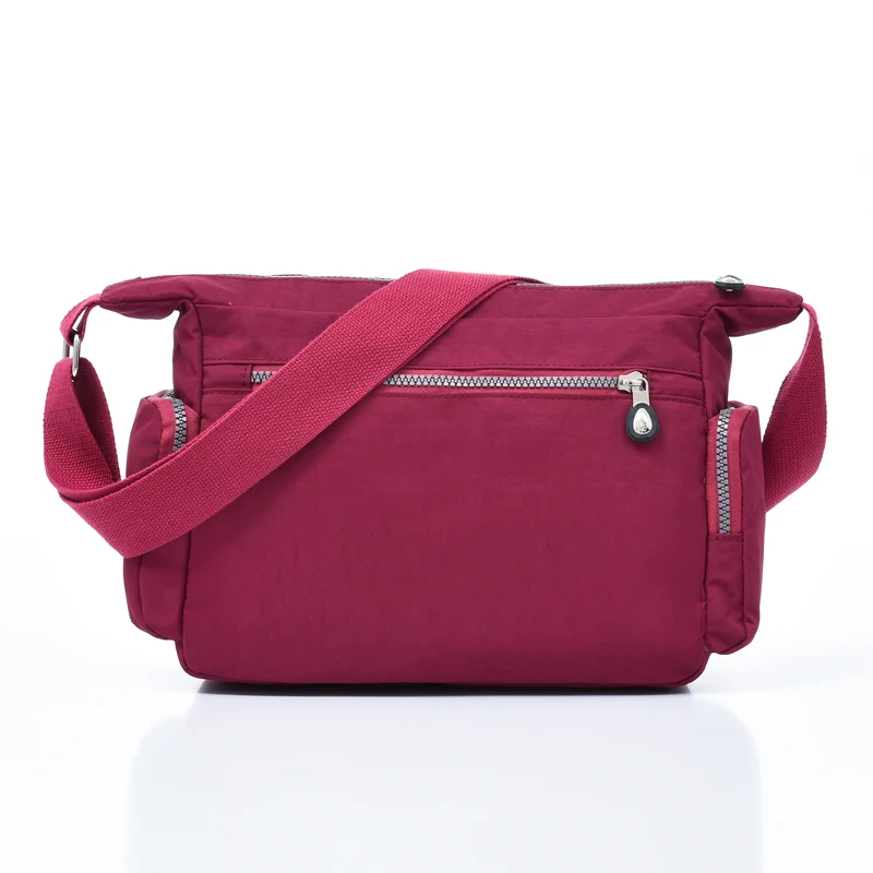 Women Waterproof Nylon Crossbody Bags Travel School Message Bag For Female Ladies Solid Zipper Pack Tote Shoulder Bag Handbag