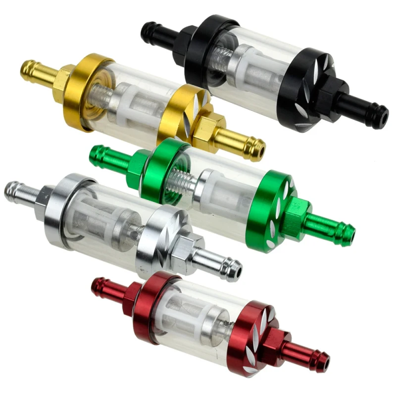 Универсальный хромированный и стеклянный фильтр для топлива бензина дизельного