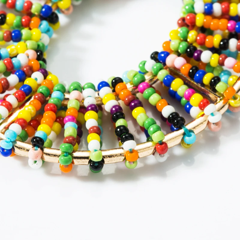 Найти меня богемные ручной работы Цвет бусины Серьги геометрический сплав