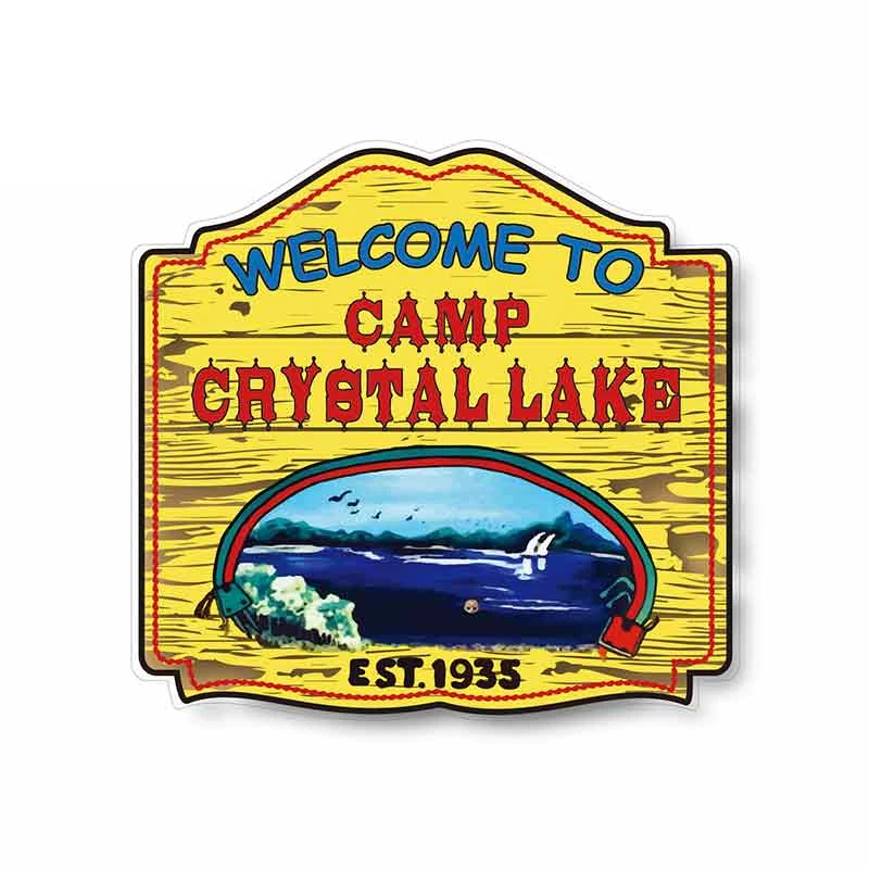 

For Camp Crystal Lake Vinyl Decal Sticker Car Truck Pinup Scratch-Proof Sticker Suitable For VAN RV PVC Graphic Decal 12*12cm
