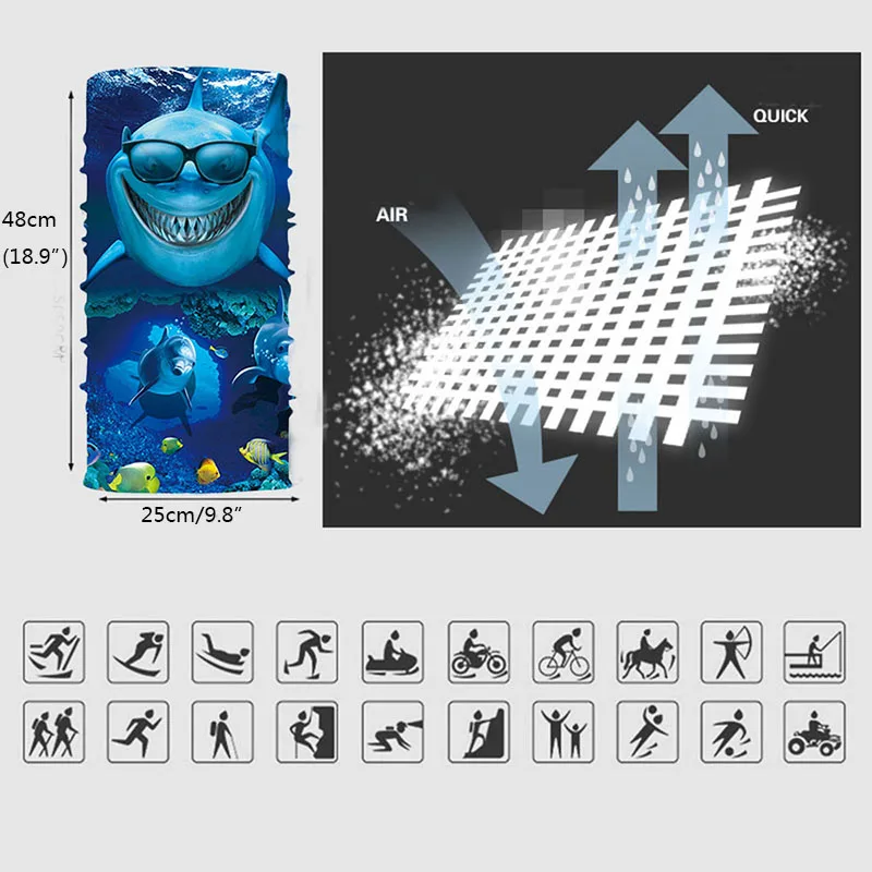 Модный шарф для рыбалки многофункциональный бесшовный головной убор бандана