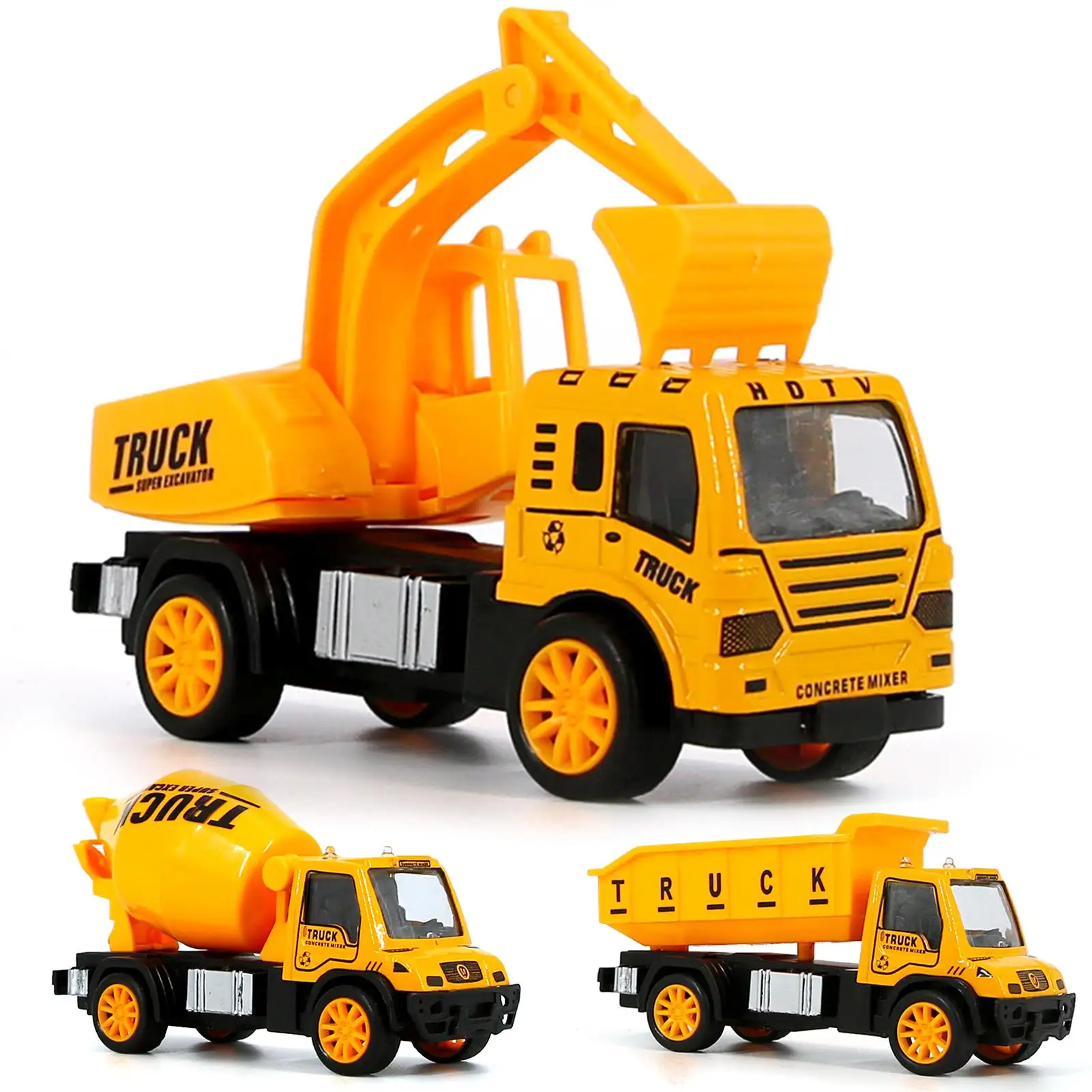 Baby Classic Mini Excavator Blender Dumper Tractor Truck Model Car Toys Engineering Vehicle Gift for Boy