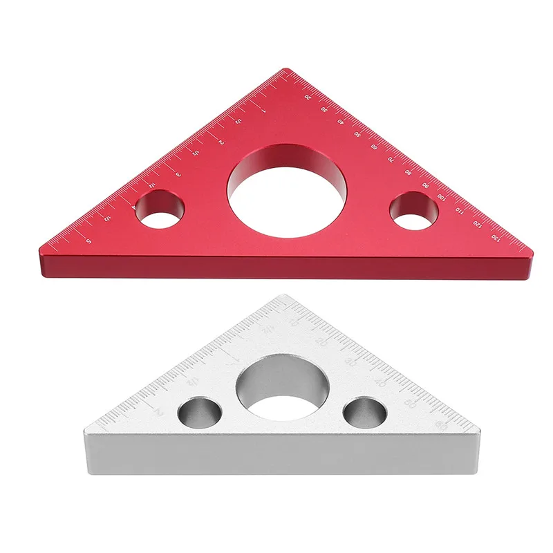 

90 Degrees Aluminum Alloy Height Ruler Metric Inch Woodworking Triangular Ruler