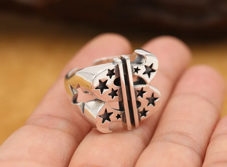 Кольцо мужское из серебра 100% пробы в стиле ретро | Украшения и аксессуары