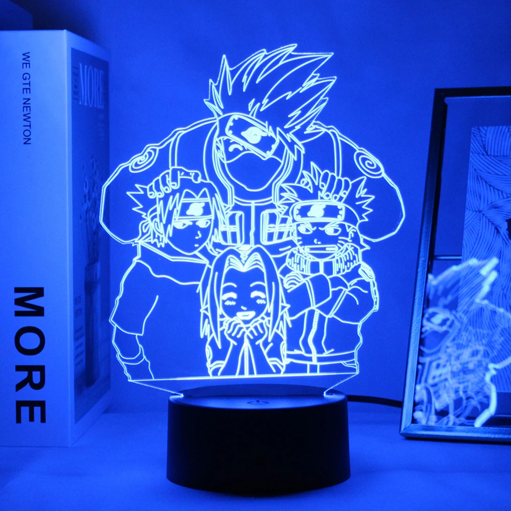 

Anime Newest Kids Led Night Light Gift Colorful Nightlight Team 7 Kakashi Hatake Child Bedroom Decor Sasuke Uchiha 3d Table Lamp