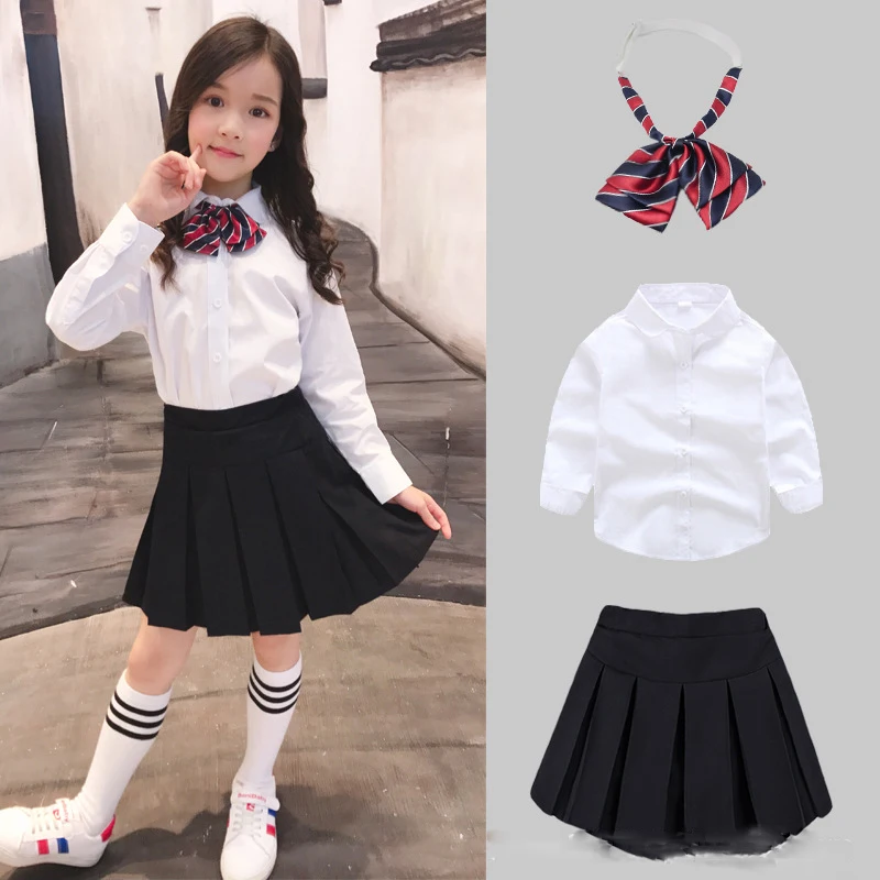 3 шт. Детская рубашка и юбка в японском стиле | Тематическая одежда униформа