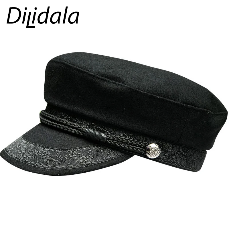 Dilidala осенняя и зимняя шапка бини для женщин шерстяные береты японский плоский