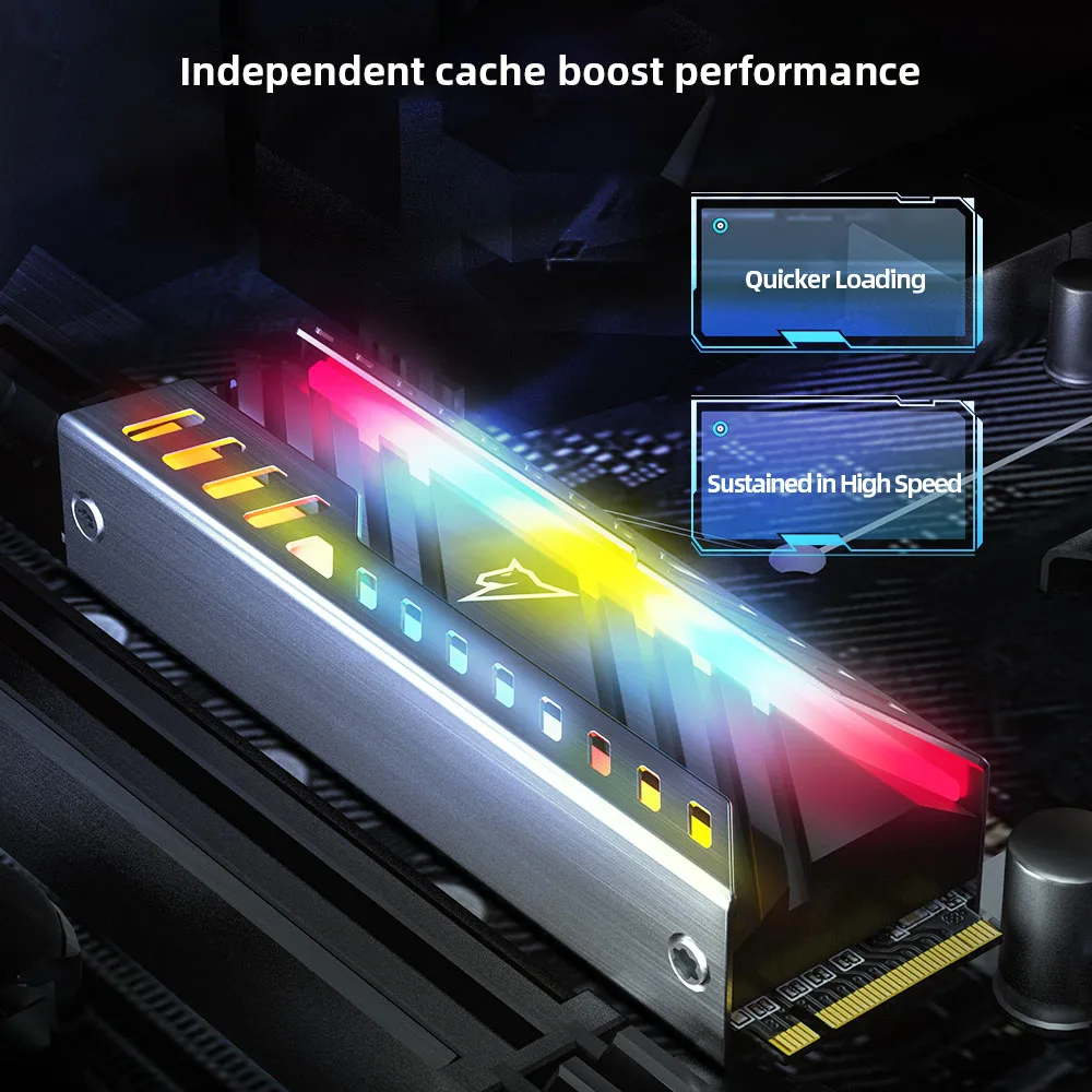 Твердотельный накопитель Netac SSD NVMe m2 ssd 500 Гб ТБ 2 M2 RGB M.2 PCIe внутренний жесткий диск