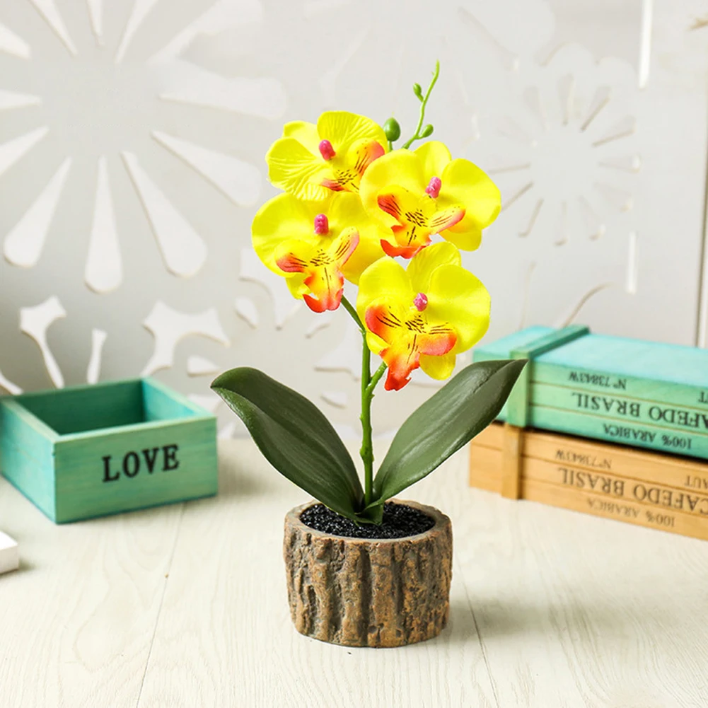 Искусственные цветы в горшке искусственная Орхидея бабочка цветок бонсай