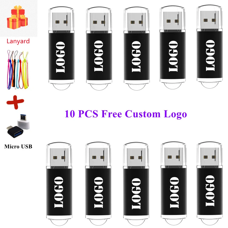 

10Pcs Custom Logo Colourful OTG USB Flash Drive Usb 2.0 Pen Drive for Android SmartPhone/PC 8GB 32GB 64GB 128MB Pendrive Gifts