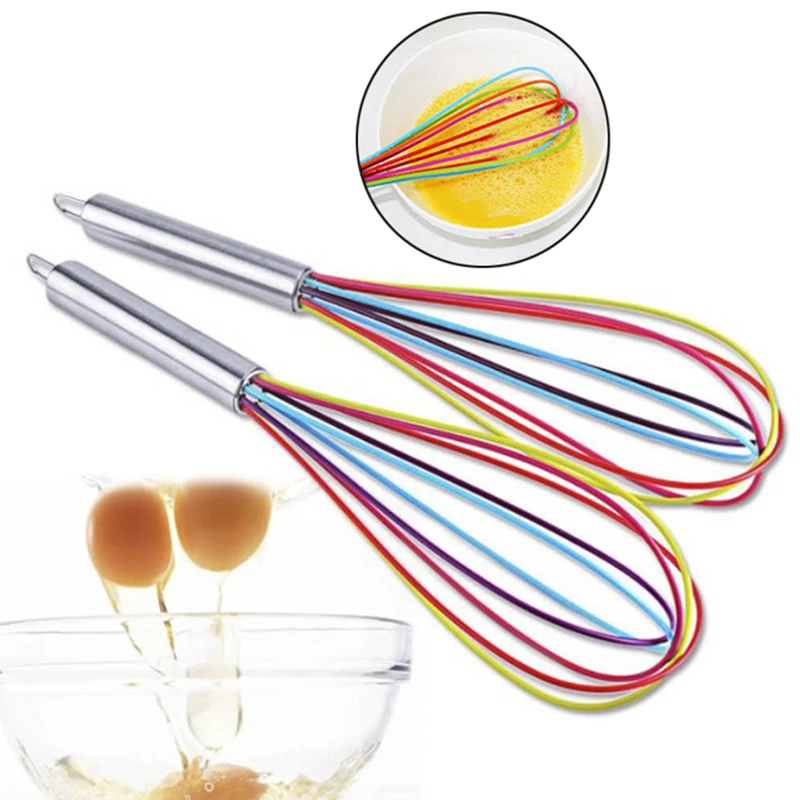 

Manual Egg Beater Mixer Mini Wooden Kitchen Egg Whisk Bake Tool Egg Agitator Silicone Eco-Friendly