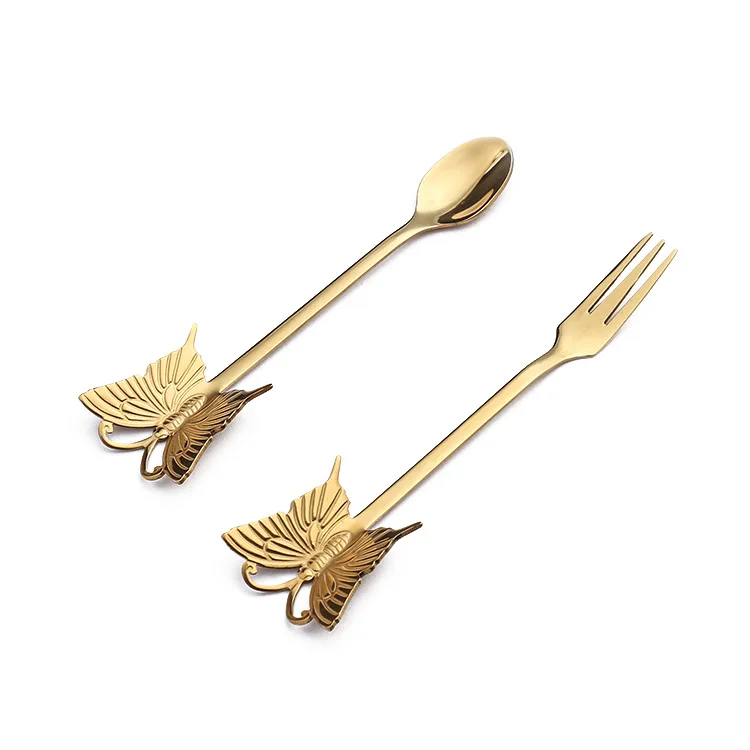

304 Stainless Steel Cute Cartoon Butterfly Spoon Dessert Spoon Ice Cream Juice Coffee Stirring
