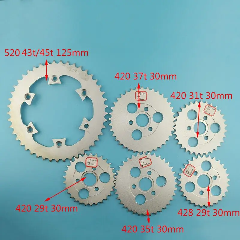 420/428/520 29T/31T/35T/37T/45T зуб 30 мм 125 привод цепи обезьяны звездочки для мотоцикла