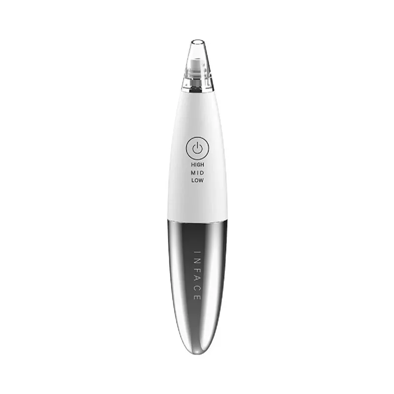 White Xiaomi InFace Electric Blackhead Remover Vacuum Suction Dermabrasion Acne Pore Peeling Face Clean Facial Skin Care Beauty Tools - Color: White