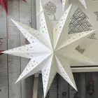 Рождественский фонарь со звездами, 45 см, ажурный бумажный фонарик, в форме звезд светодиодный бумажный праздничный фонарик, Рождественское украшение