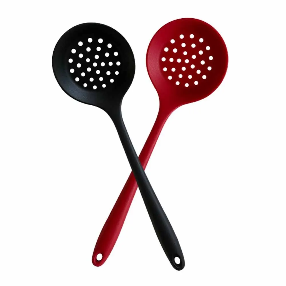 

Силиконовые выкапывания ложка дуршлаг антипригарная сковорода дизайн красные, черные Цвет сетчатый масляный фильтр Кухня инструмент Еда с...