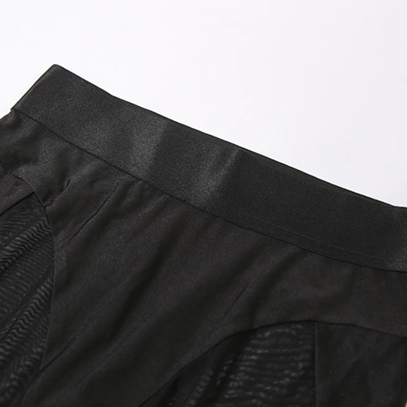 

Girlchic Mesh Shorts Hips Lifting Sexy Skinny High Waist Bottoms Slim Patchwork See Through Fitness Outfits Mode Mature Club