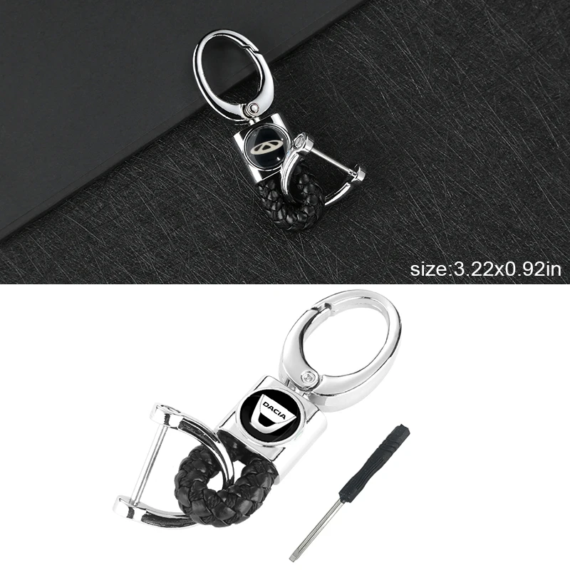 

1pcs metal key ring chain pendant with car logo hemp rope key chain For Dacia duster sandero stepway 2021 dokker lodgy logan