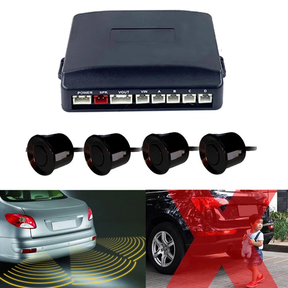 

12V 4 Sensors Buzzer Visible Car Parking Sensor Kit Reverse Radar System Auto Parktronic Car Camera Monitor