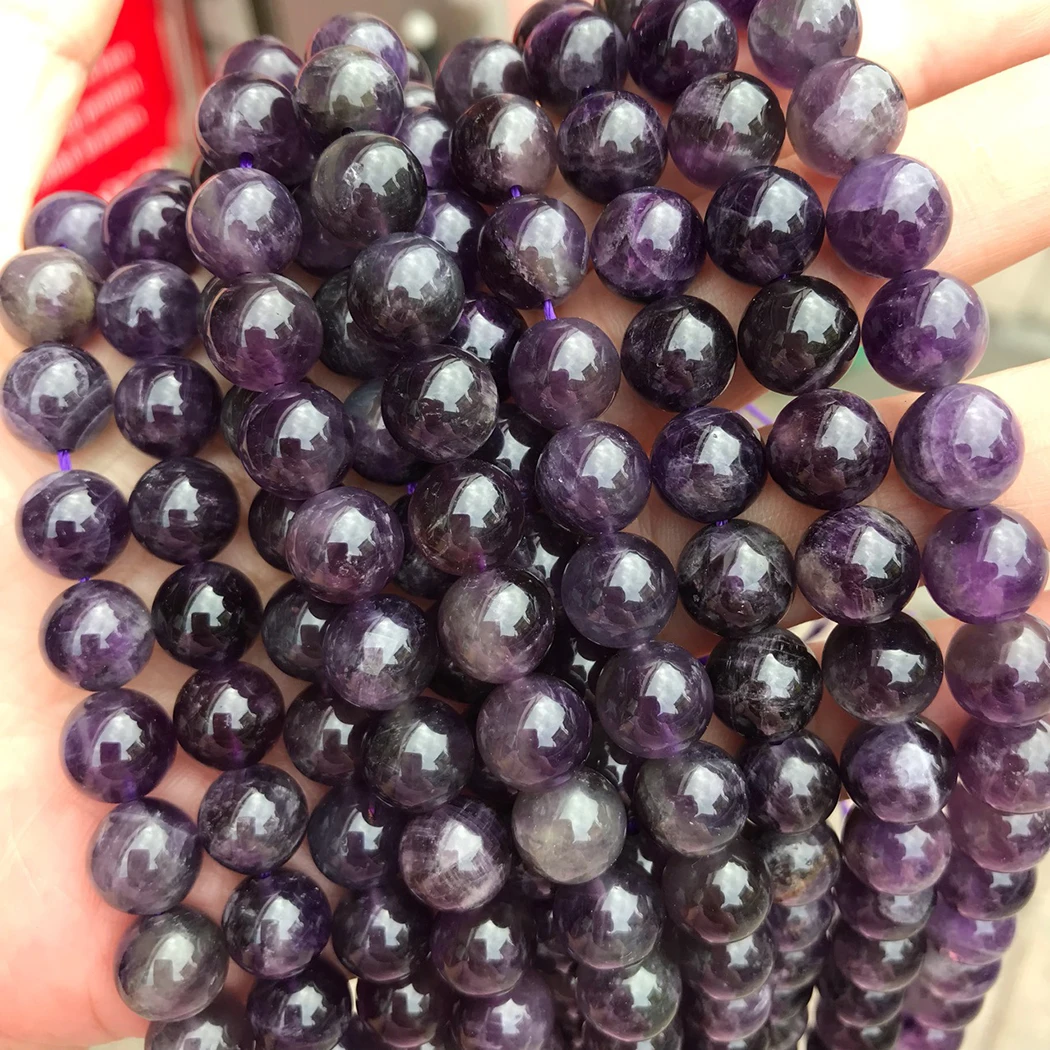 Круглые бусины с натуральным аметистом 4 16 мм из стерлингового серебра 925 пробы