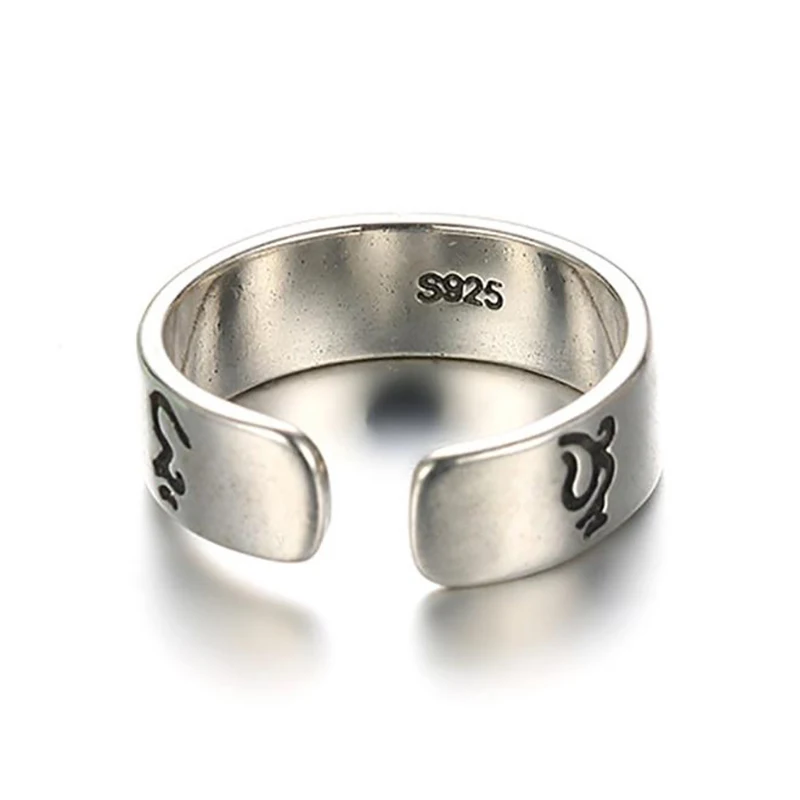 Тибетское вращающееся кольцо с благословением 925 Серебряные кольца для женщин