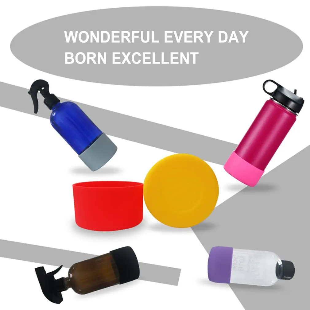 

1PC Protective Boot For Sport Water Bottle Anti-Slip Bottom Silicone Cover Protective Cover For Bottles With 6.8-7.8cm