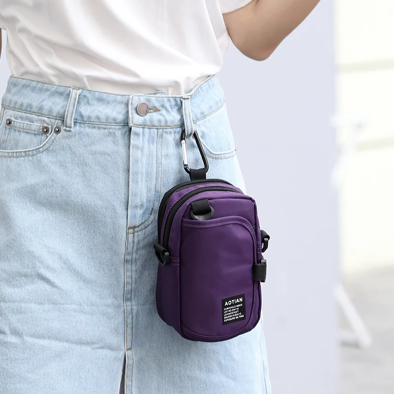 

New Waterproof Oxford Mini Waist Bag Men's Phone Money Belt Waist Pack Outdoor Sport Single Flap Shoulder Small Purse Couple Bag