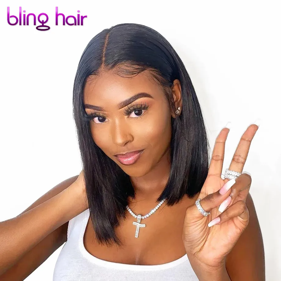 Короткие парики с фронтальным кружевом 4x4 парик закрытием шнурка предварительно