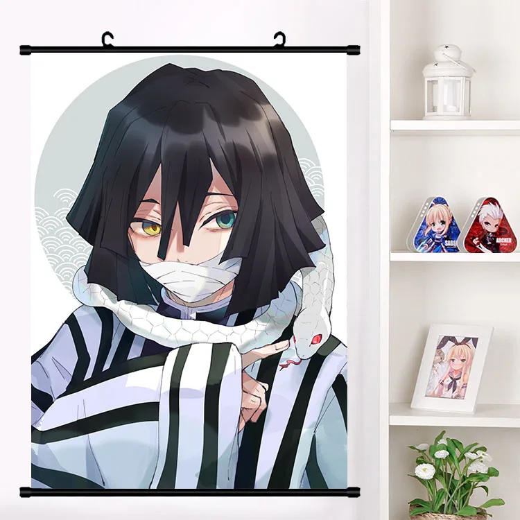 G Аниме демон убийца: Kimetsu no Yaiba Uzui Tengen Rengoku Shinjurou Obanai настенный свиток плакат Настенные подвесные плакаты домашний декор - Цвет: G